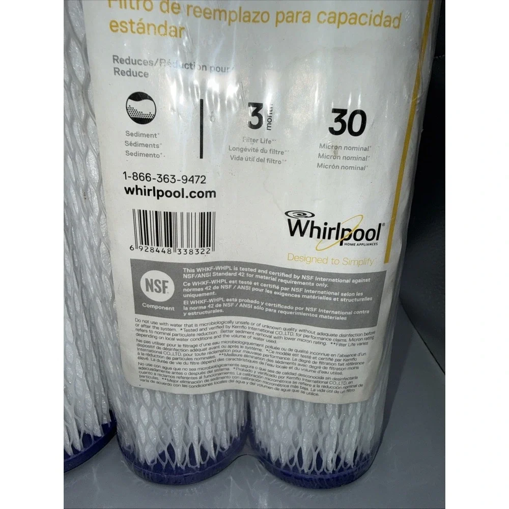 2-Whirlpool‎ WHKF-WHPL Standard Capacity Filtration Filter Item 149008 (2 Pack)